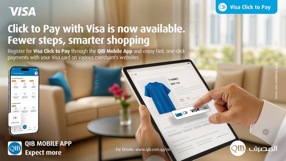 QIB becomes first issuer bank in Qatar and GCC to launch click to pay service for visa cardholders