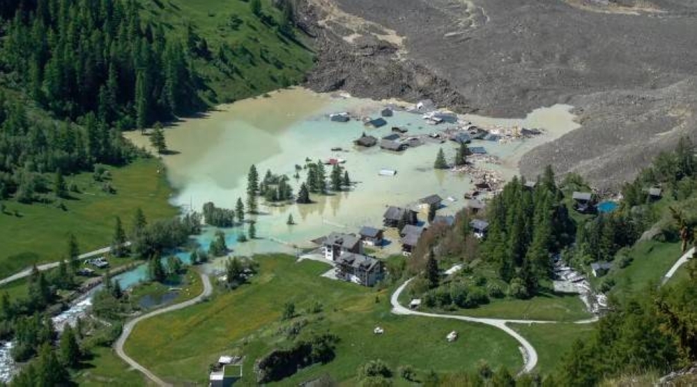 Swiss mountain valley faces flood wave following glacier collapse