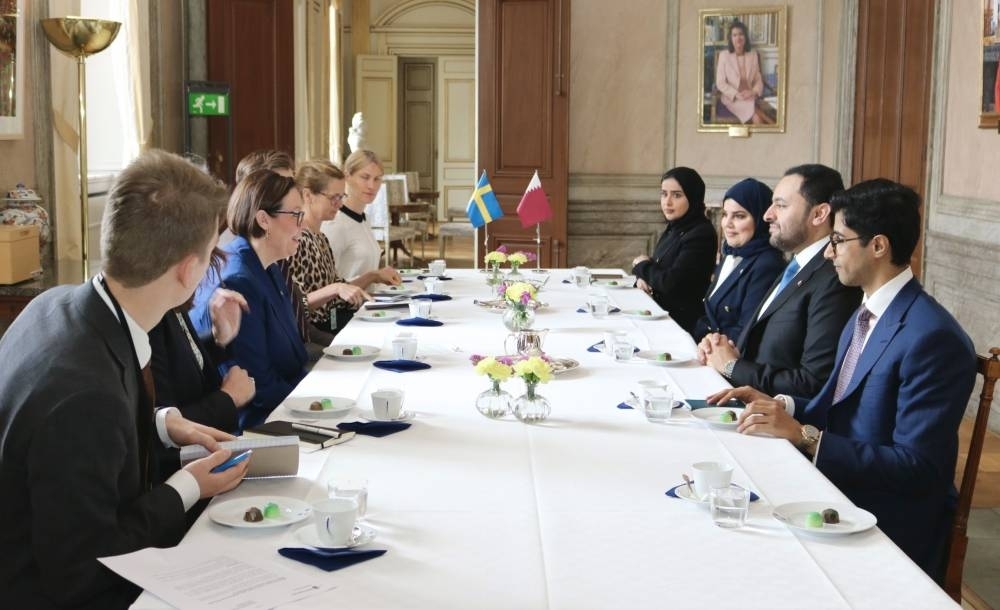 Khulaifi, Sweden's ministers review ways to bolster ties