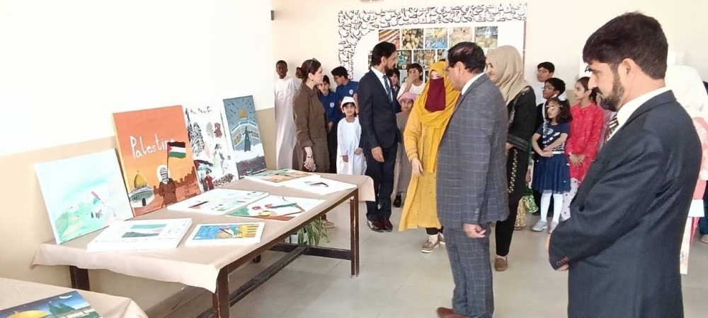 PISQ students show solidarity with Palestinians at Awsaj Academy's painting competition