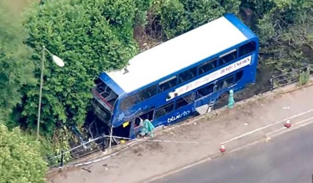 College bus crash into river in England sends five to hospital