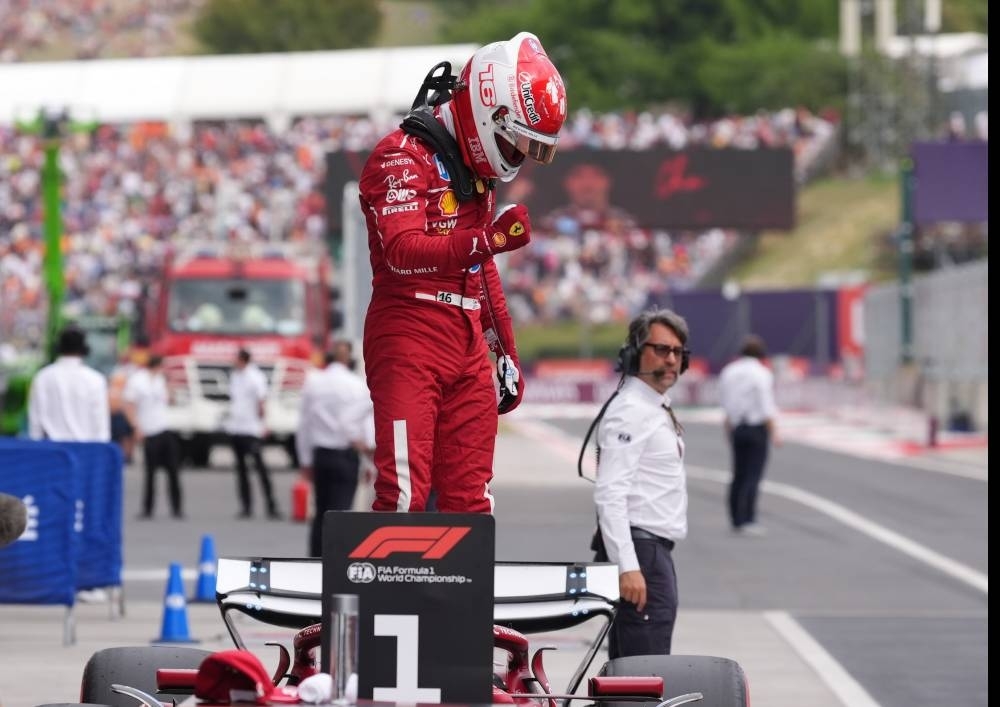 Ferrari's Leclerc beats McLarens for surprise maiden Hungary GP pole