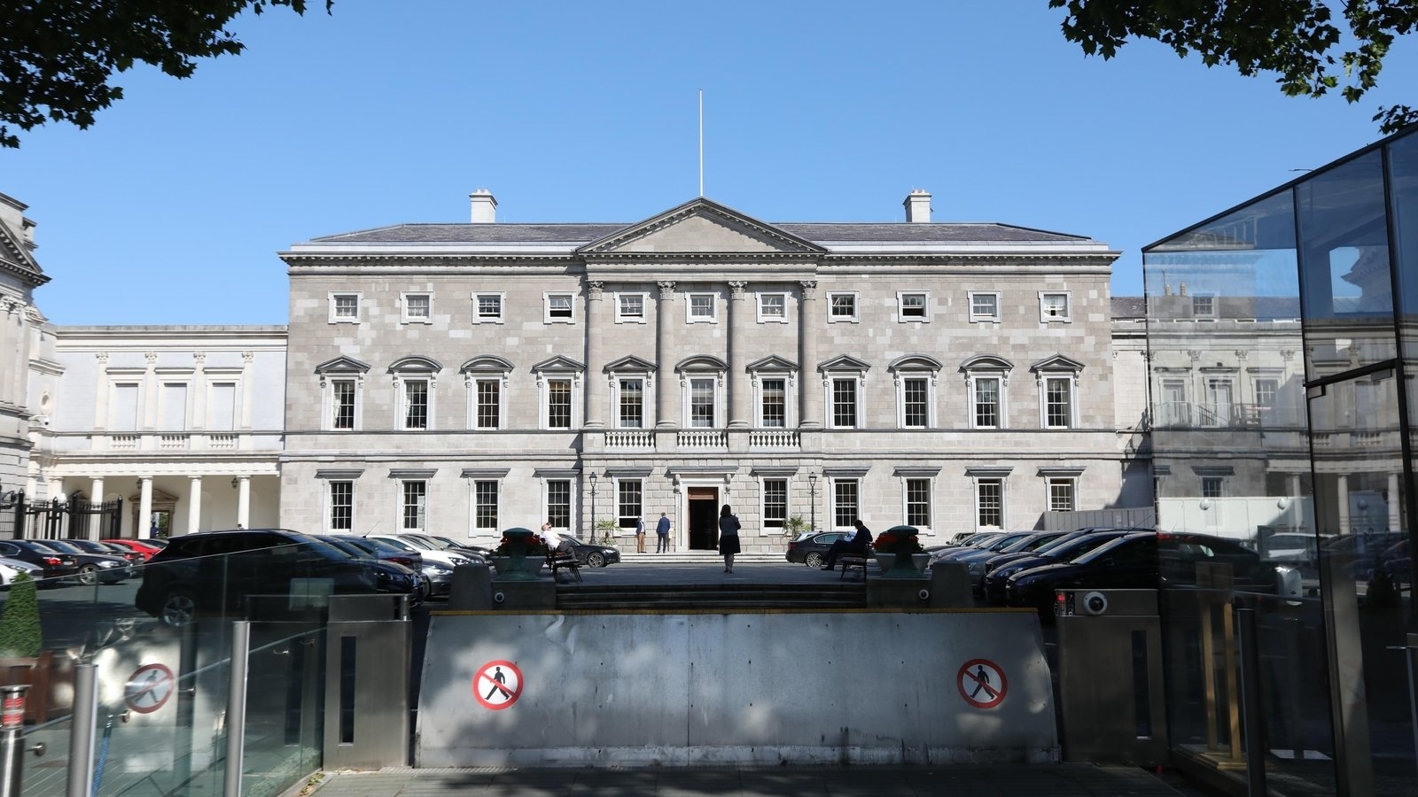 Lift trapped group assessing Leinster House accessibility