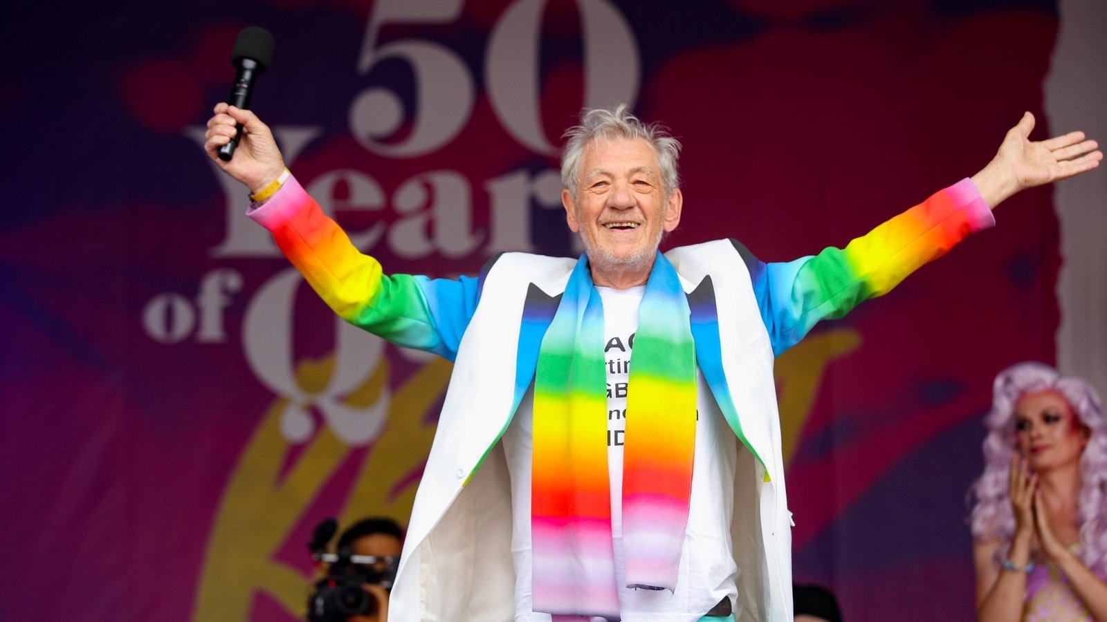 Ian McKellen delights fans with surprise appearance at Scissor Sisters gig
