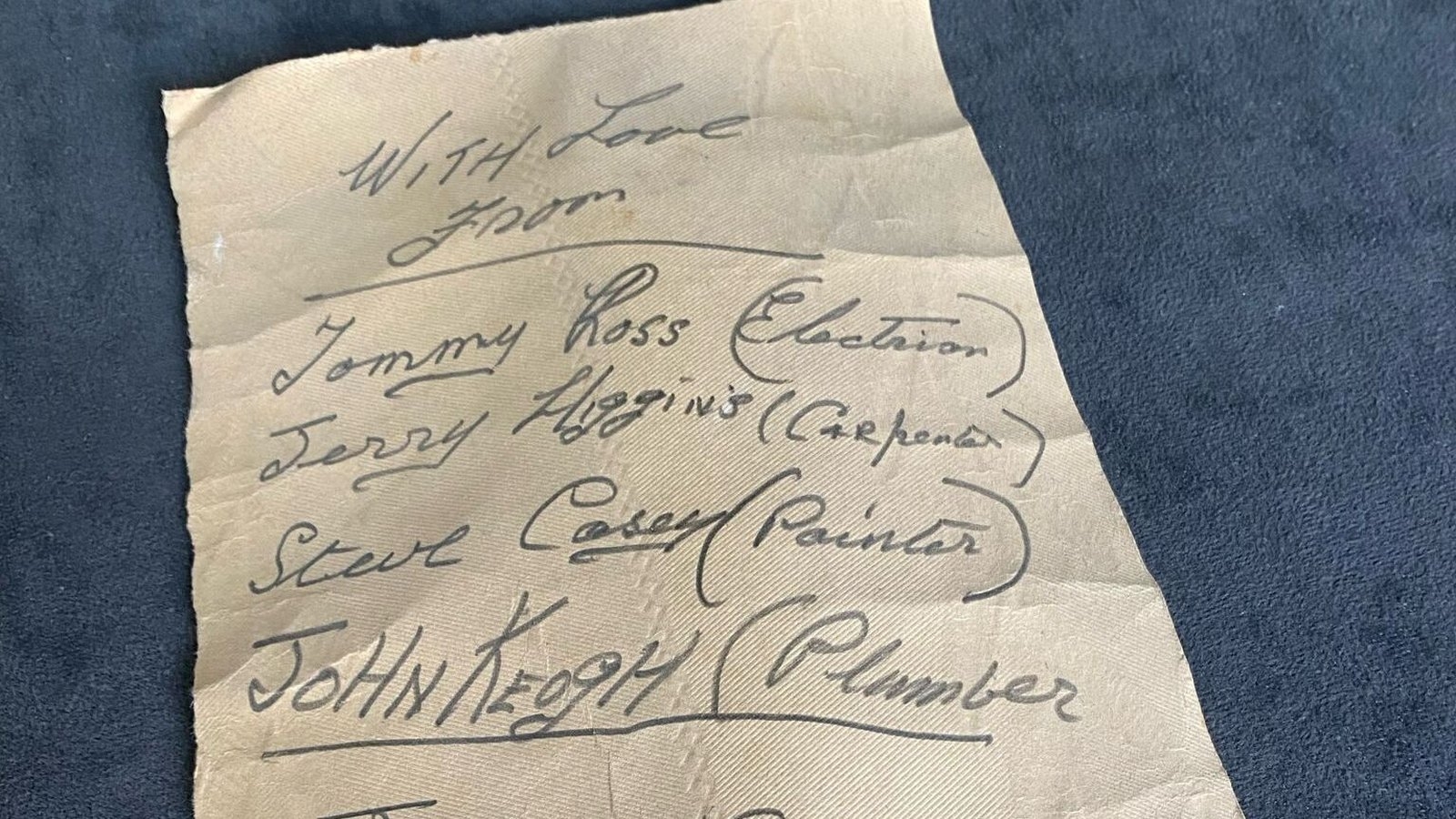 Cork hotel seeks to solve mystery of names on a note in a wall