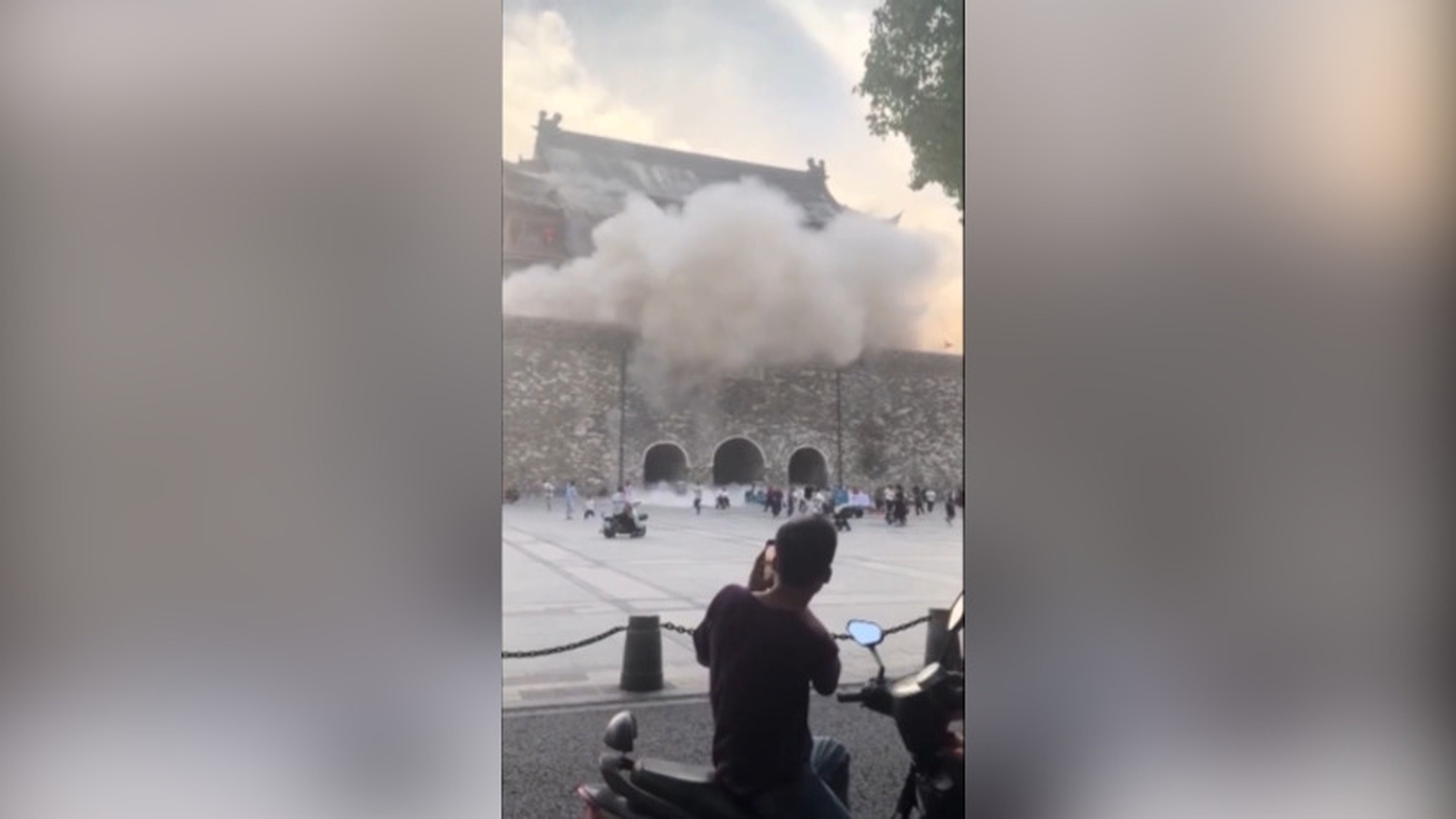 Watch: Roof slides off historic Ming dynasty tower in China