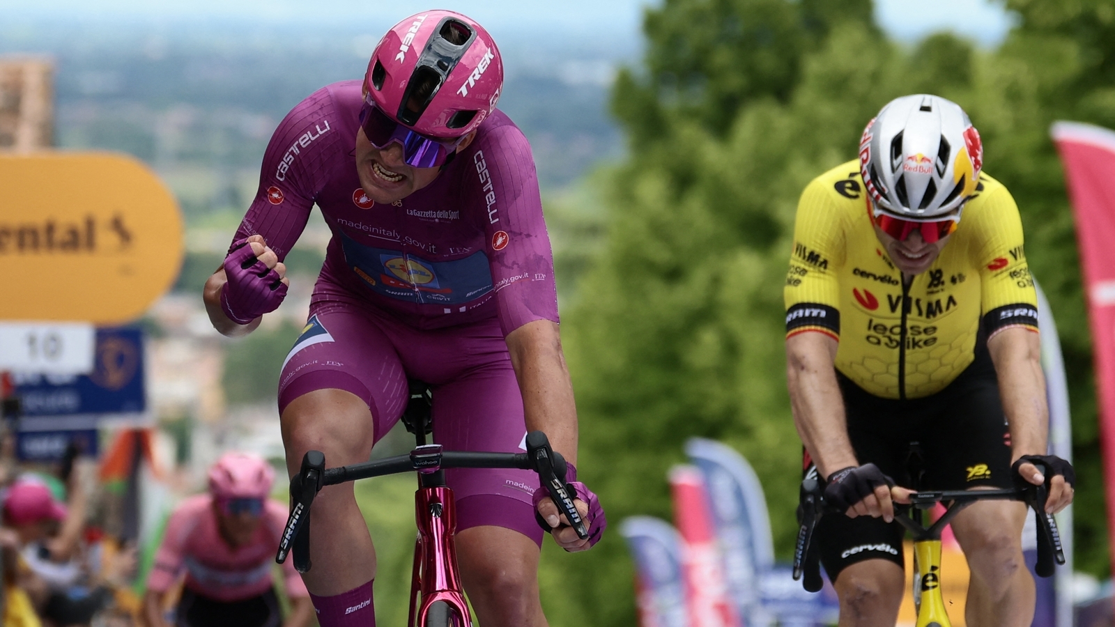 Mads Pedersen fends off Wout van Aert to claim fourth stage win at Giro d'Italia