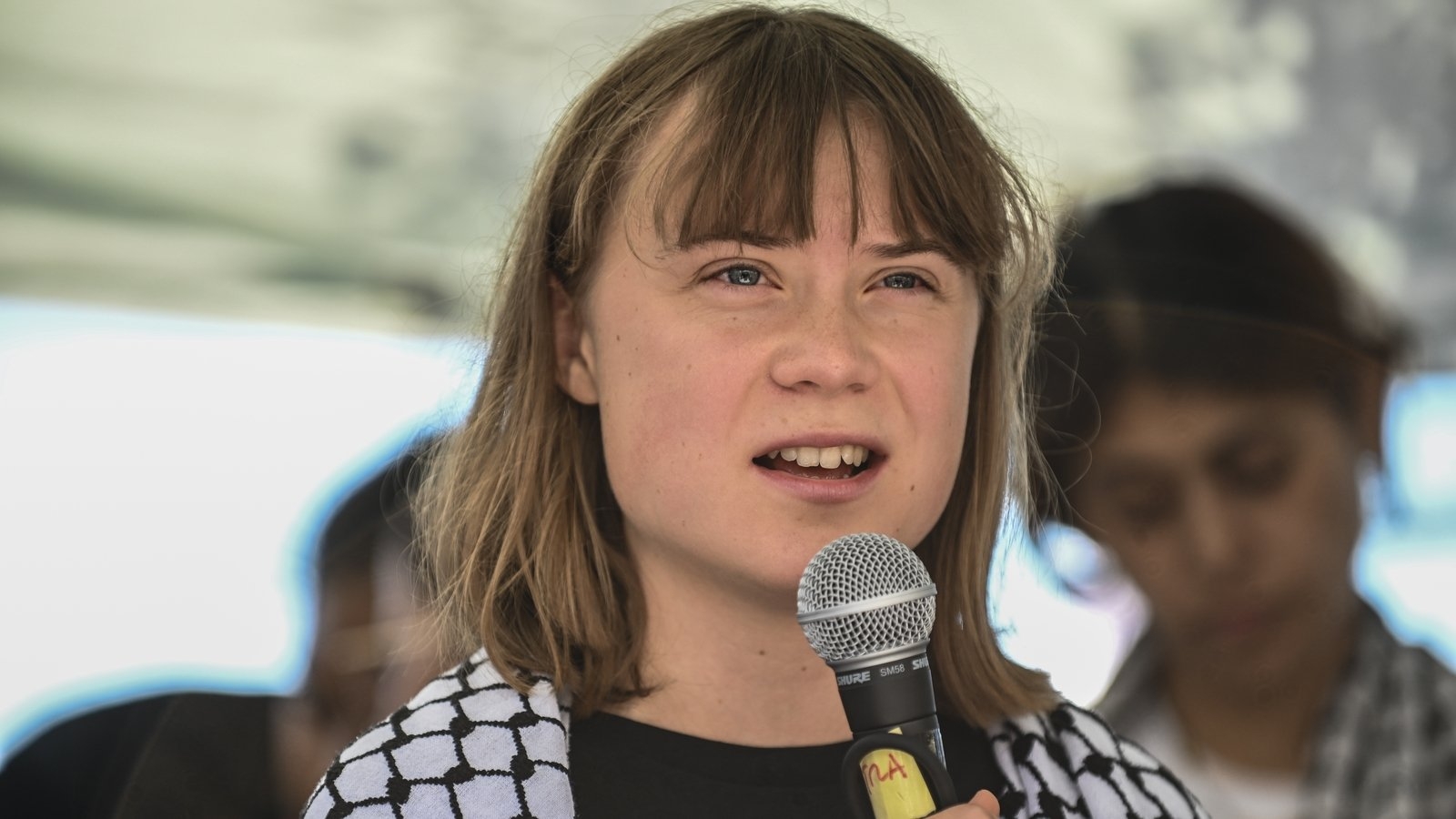 Greta Thunberg wears a Bohemians x Fontaines D.C. jersey