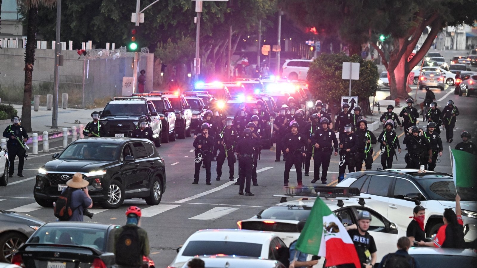Newsom goes on offensive as LA curfew comes into effect