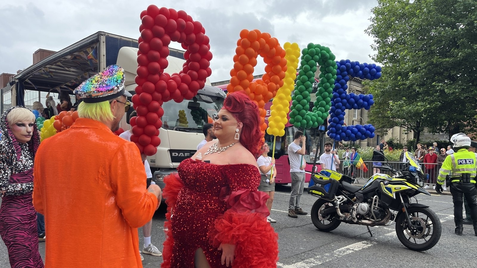 Thousands of people line streets for Belfast Pride