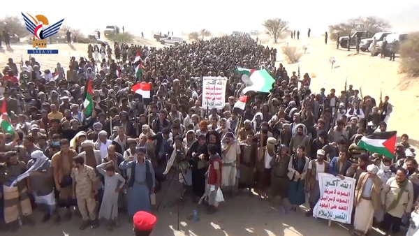 Mass rallies in Marib in solidarity with Gaza & readiness to confront enemy plots