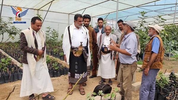 محافظ البيضاء يطلع على نشاط المشتل الزراعي المركزي وخطته لغرس أشجار مثمرة