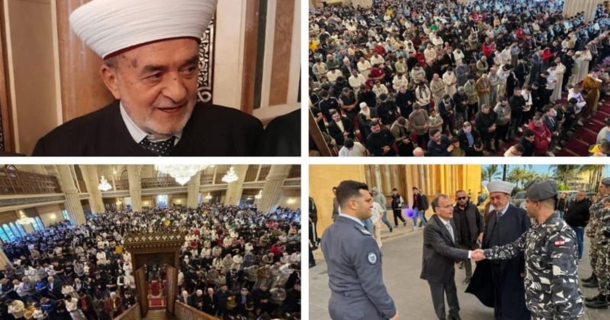 المفتي سوسان أدى صلاة الفطر في مسجد الحريري : بناء دولة المؤسسات كفيل بتجاوز كل المخاطر والتحديات
