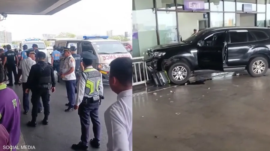 سيارة تصدم مدخل مطار في الفلبين.. وسقوط جرحى قتيلين 'فيديو'