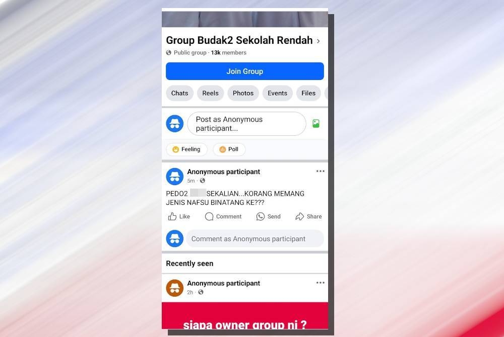 'Grup Budak-budak Sekolah Rendah' page no longer accessible following exposé