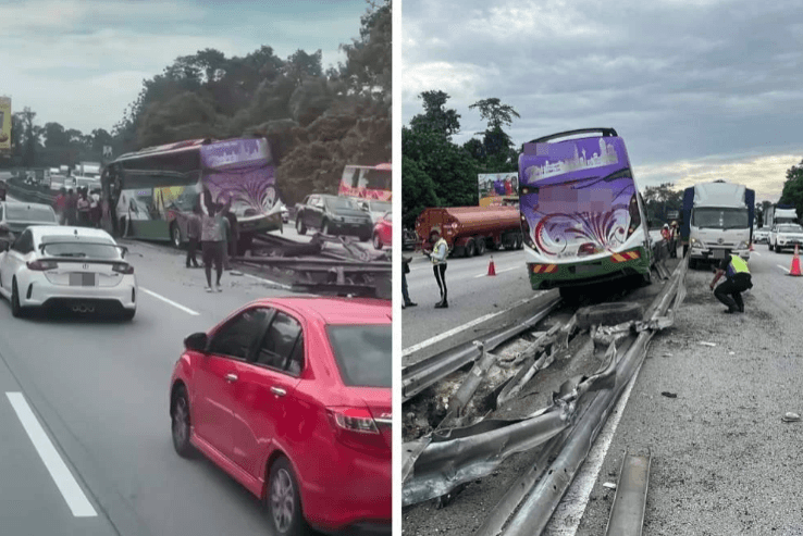 Tour bus skids on NSE, 36 Indian tourists, driver unharmed