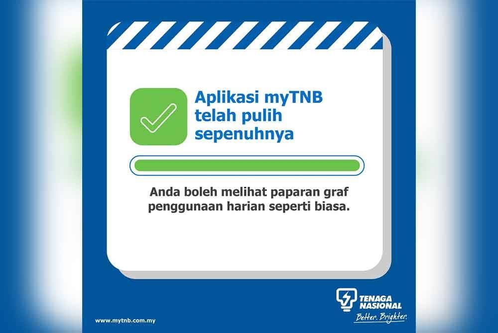 Graph display on myTNB app restored