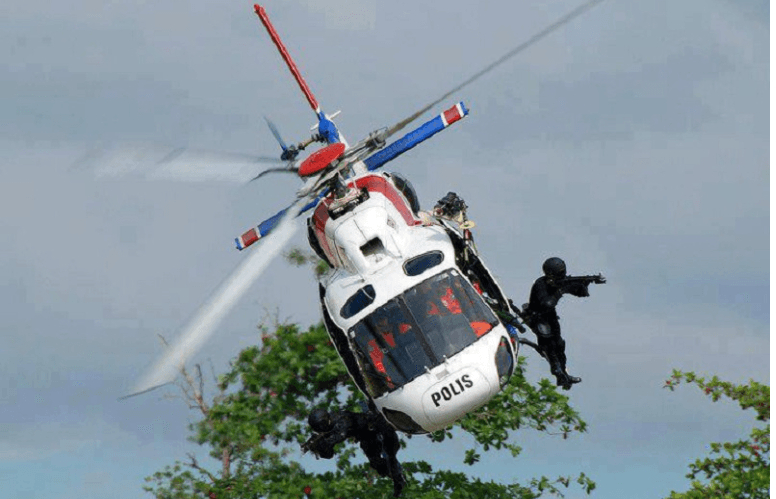 Police helicopter crashes near Sungai Pulai, crew safe