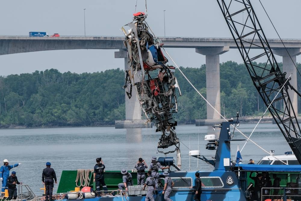 Recovered police helicopter wreckage to undergo investigation at Subang base