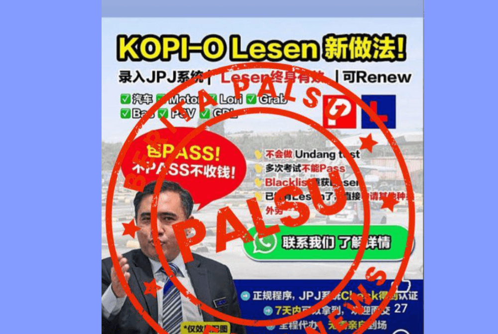 JPJ warns public against fake ‘kopi-O' driving licence ads