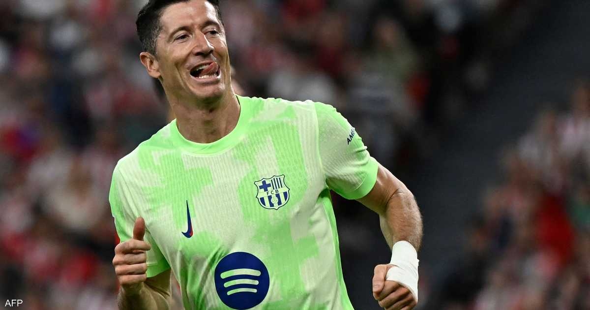 ليفاندوفسكي يهدي برشلونة فوزا شرفيا على بلباو