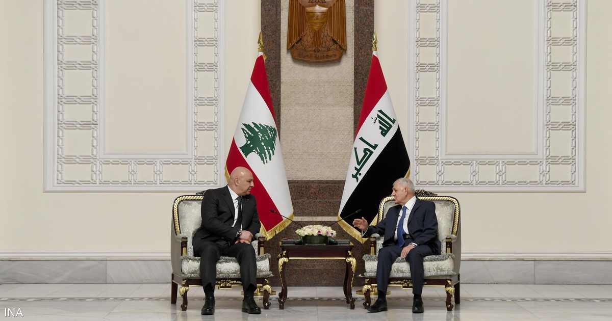 الرئيسان العراقي واللبناني يؤكدان دعم فلسطين وتعزيز التعاون