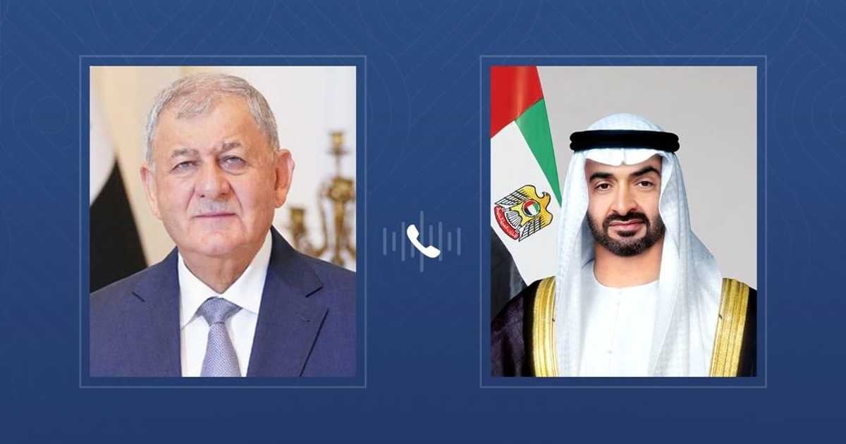 رئيس الإمارات يبحث مع الرئيس العراقي التطورات الإقليمية