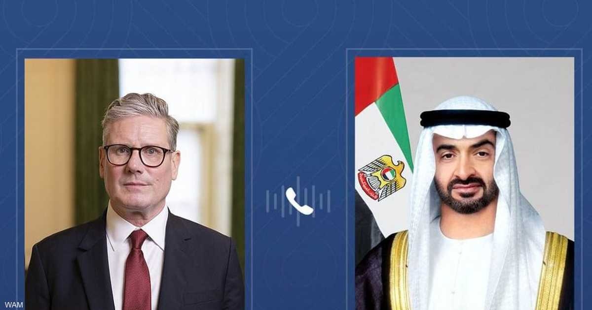محمد بن زايد يبحث مع ستارمر التطورات الإقليمية بالمنطقة