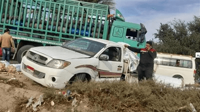 بالأسماء.. مصرع وإصابة 8 في حادث تصادم على الطريق الزراعى بأسوان