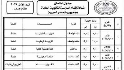قبل انطلاق الماراثون.. تعرف على جدول امتحانات الثانوية العامة 2025