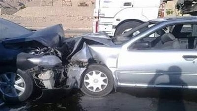 إصابة 6 أشخاص من أسرتين في حادث تصادم بطريق العين السخنة _ الزعفرانة