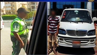سائق ميكروباص يعتدي على رجل مرور في الجيزة بسبب مخالفة مرورية