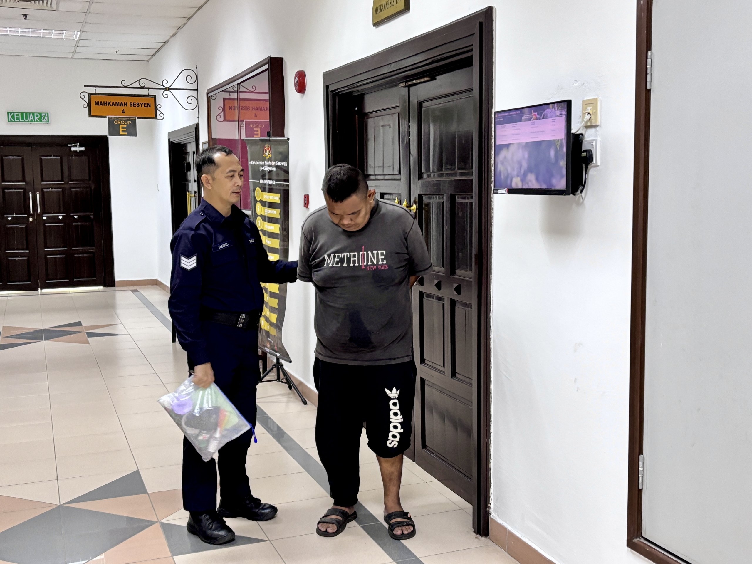 Druggie in Kuching gets five years' jail, one stroke
