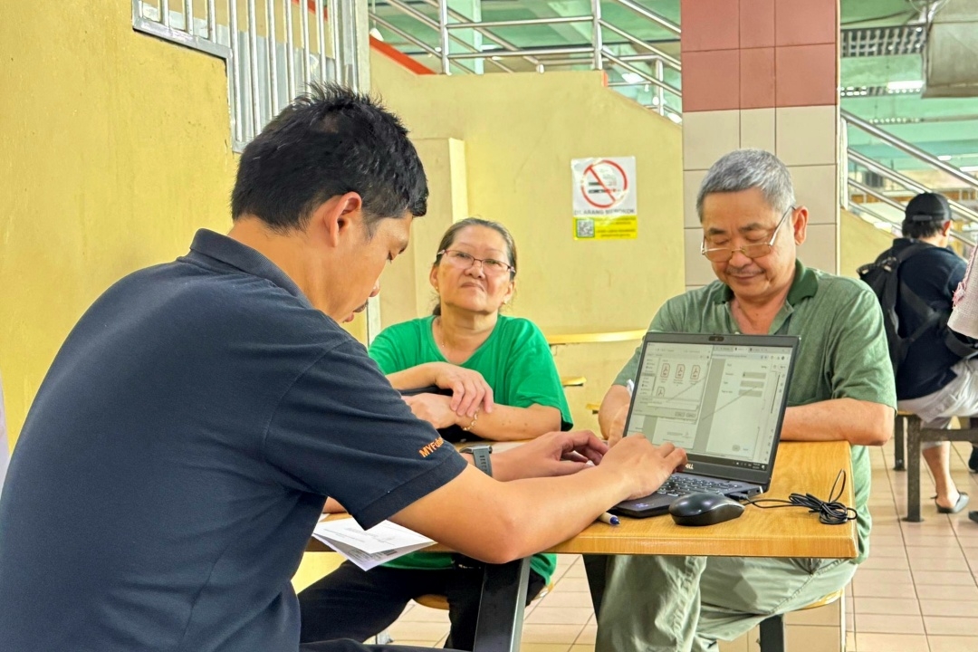 Socso counter at Sibu Central Market for self-employed workers, housewives