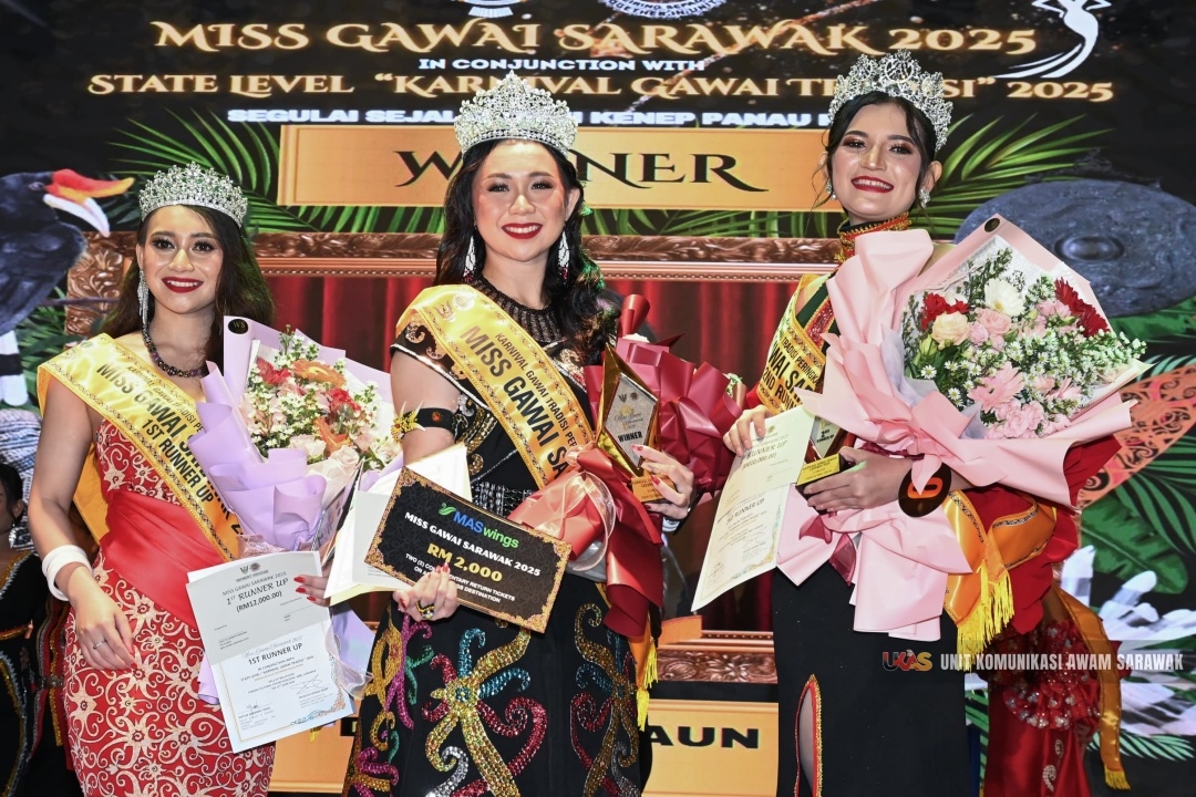 Kenyah beauty Daphne Baun David crowned Sarawak Gawai Queen 2025