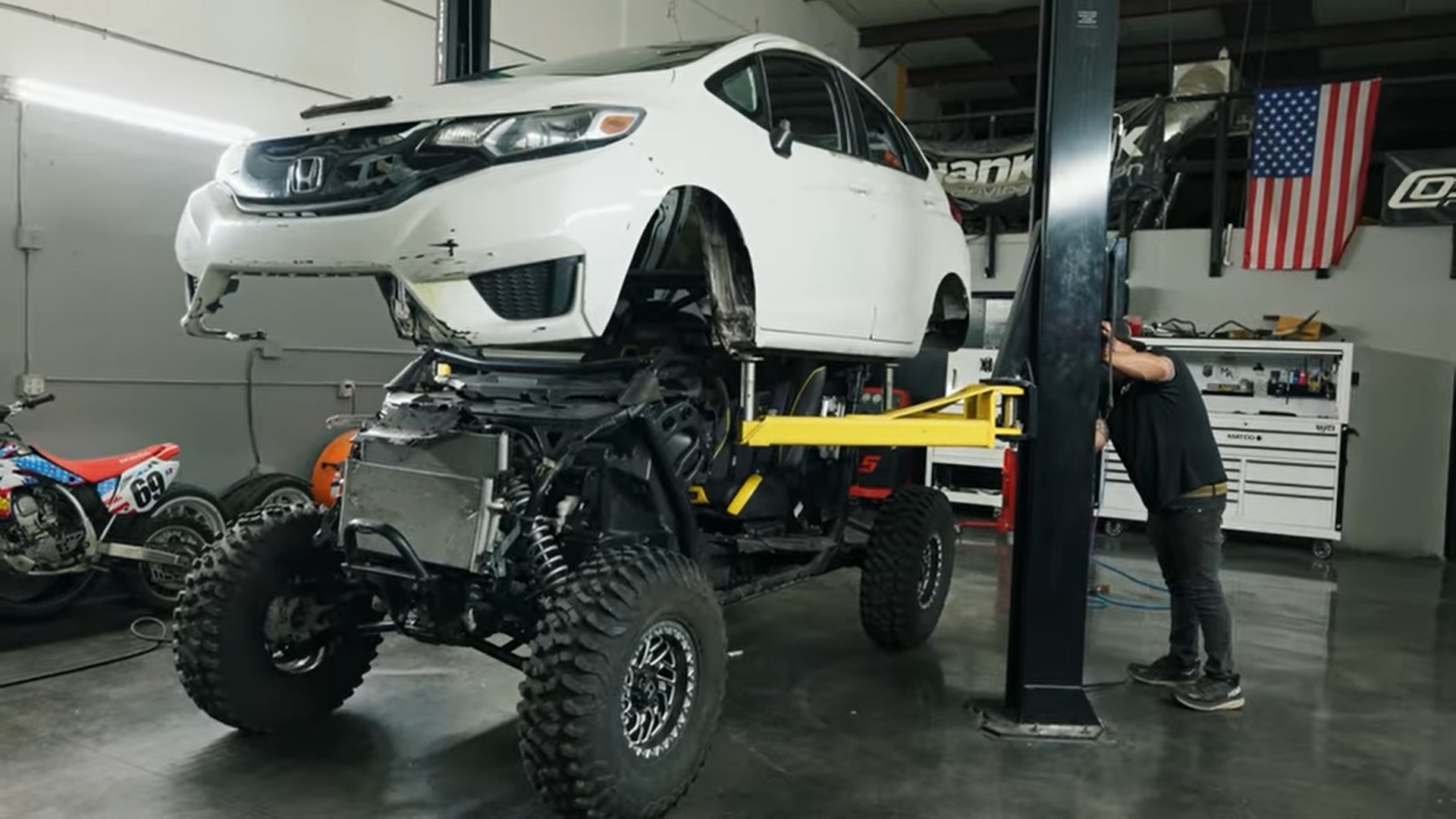 This Off-Road Honda Fit Is Really a Polaris RZR Underneath and It Rips