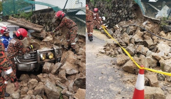 Landslide Hits TTDI, Damages International School Facilities And Vehicles