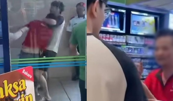[Watch] Foreign Couple Cuts Queue At Family Mart, Gets Into Fight With Malaysian Uncle As Security Guard Watches