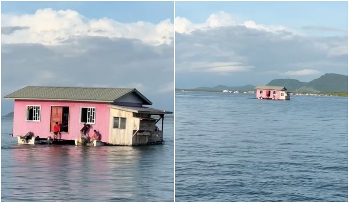 House For Sail: Sabahan Woman Floats Her Entire House To Another Kampung