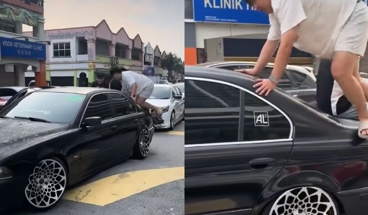 [Watch] Modified BMW Gets Stuck On Speed Bump, Four Men Perform 'CPR Rescue'