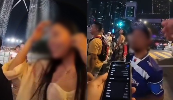 [Watch] Chinese Tourists Face F-Bomb Over RM5 Photo Payment In Front Of KLCC