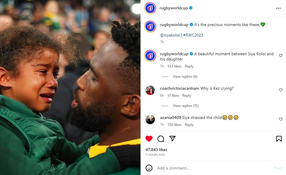 Springboks: Kolisi and daughter share beautiful moment