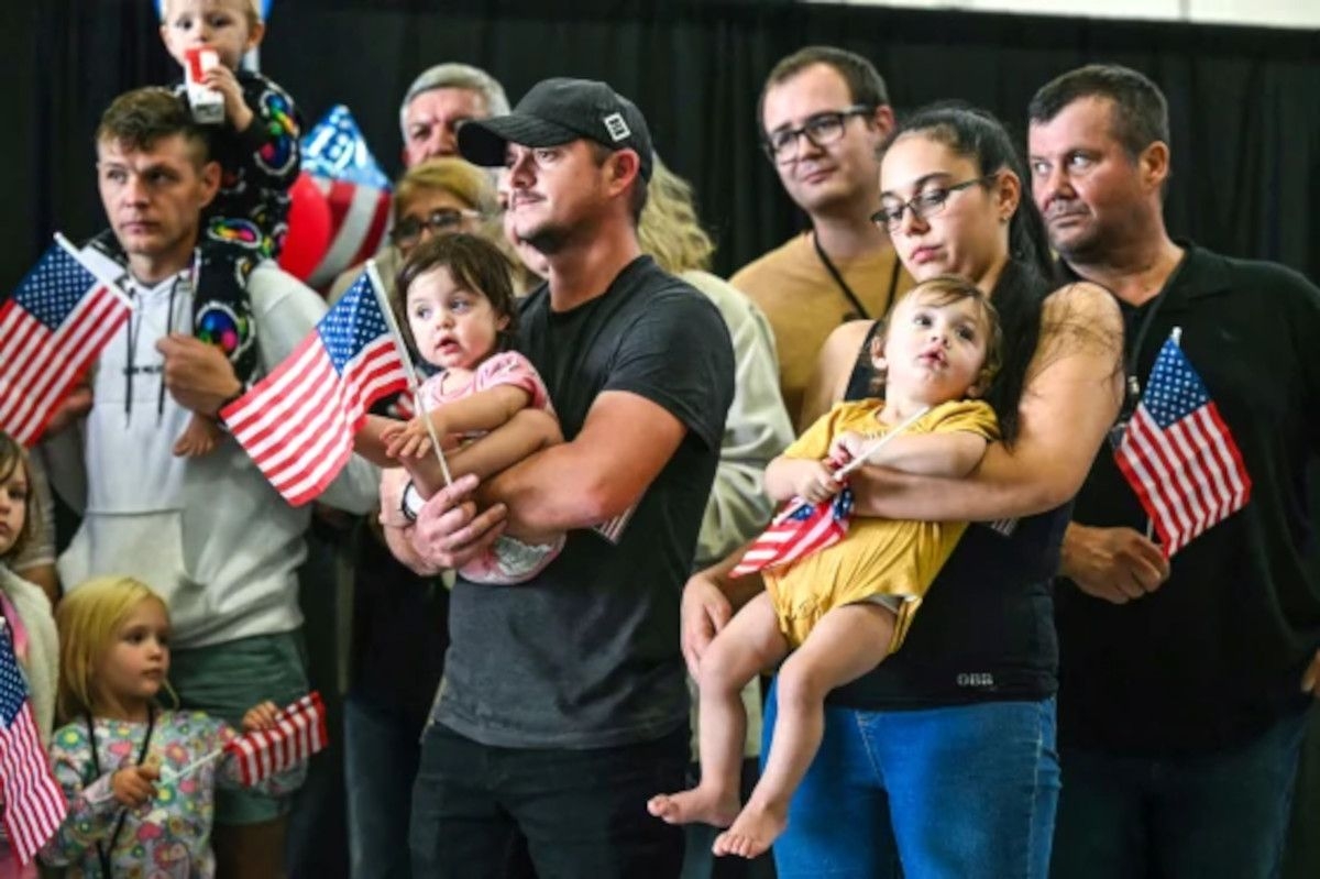 SECOND group of white Afrikaner 'refugees' arrive in United States