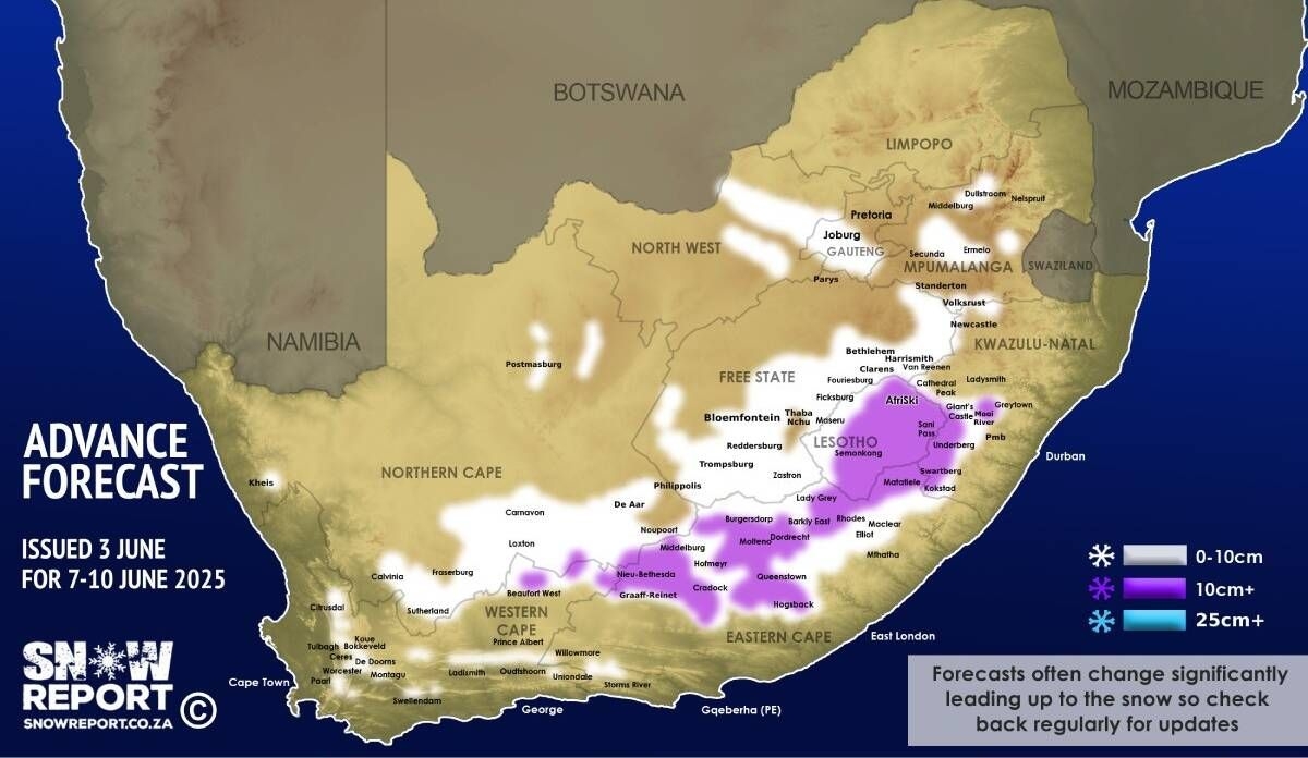 South Africa weather: Here comes the snow!