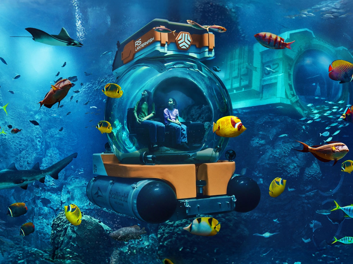 Get closer than ever to marine life in a submersible at SeaWorld® Yas Island