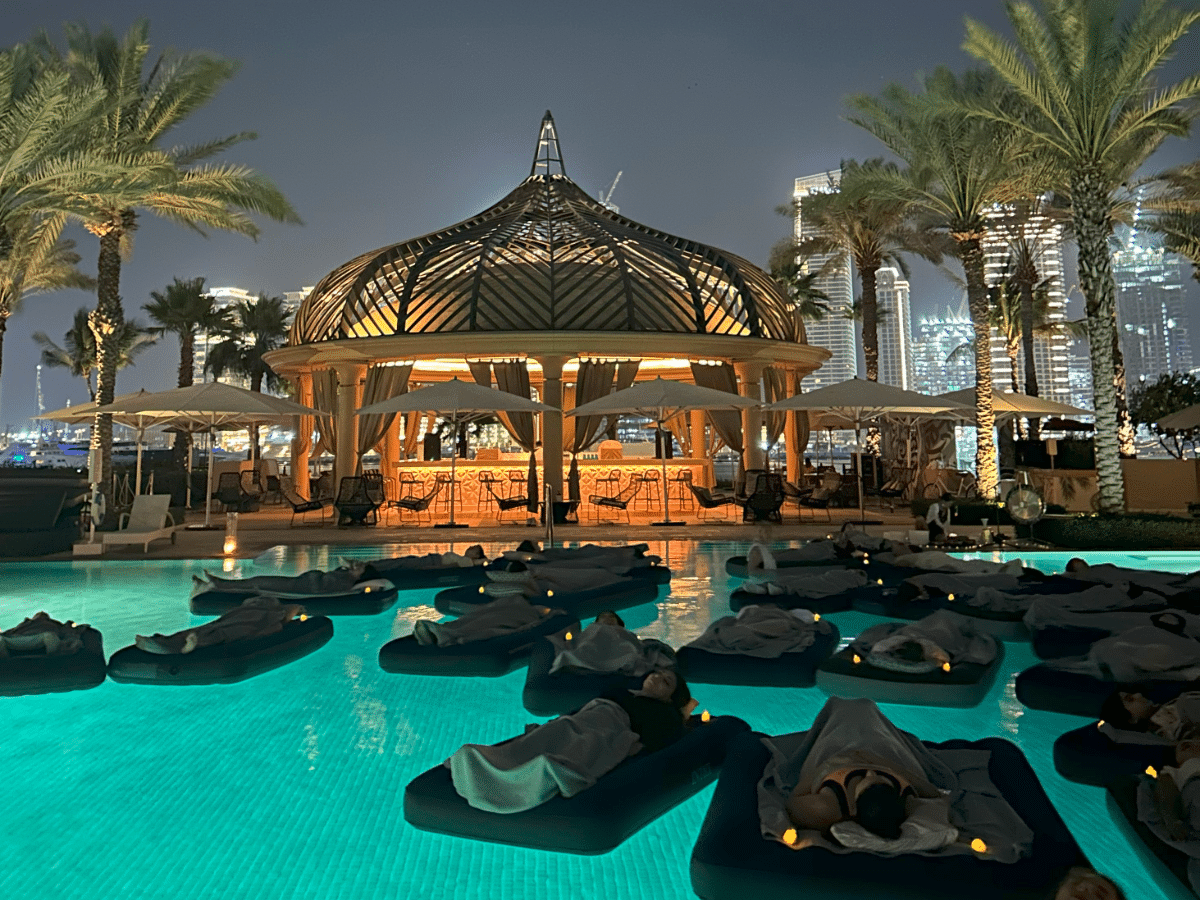 The Dubai floating sound healing class helping you relax