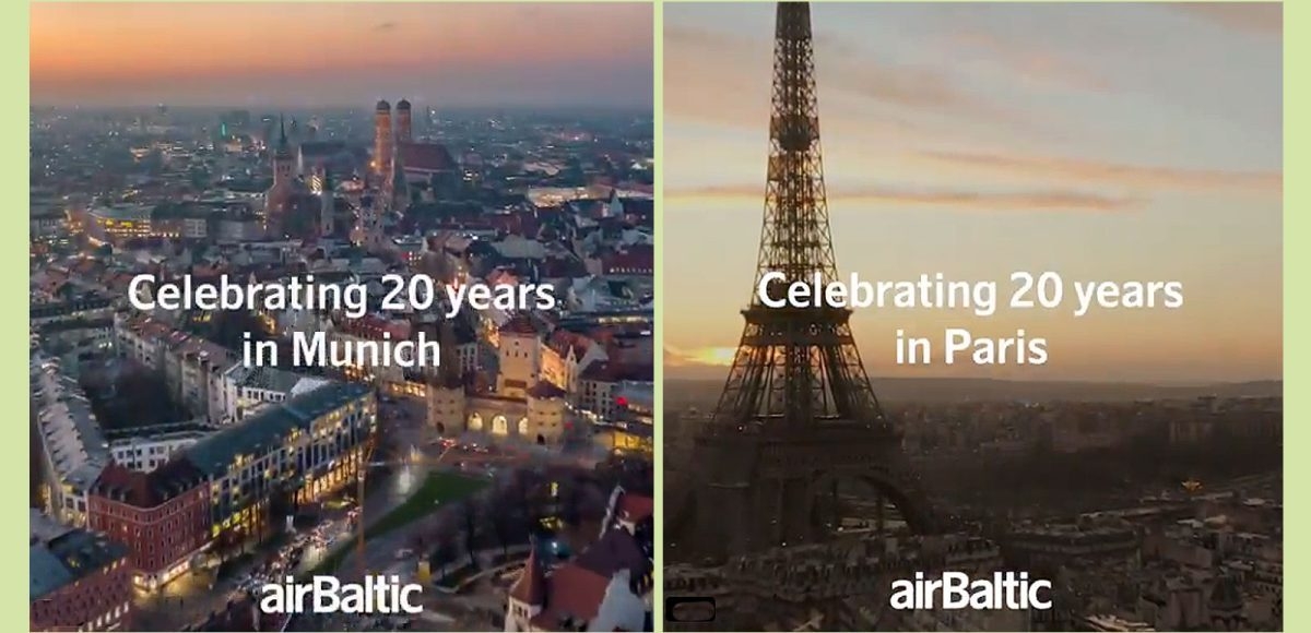 airBaltic celebrates 20 years in Munich and Paris