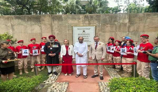 Russian Embassy installs plaque to recognise Biju Babu's significant contribution during World War II