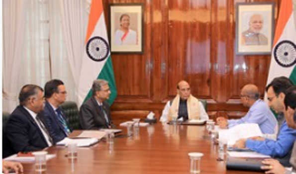 Rajnath Singh reviews performance of eight DPSUs in meeting with CMDs