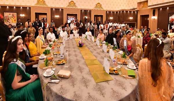Telangana Governor felicitates Miss World 2025 winners at Raj Bhavan, Hyderabad